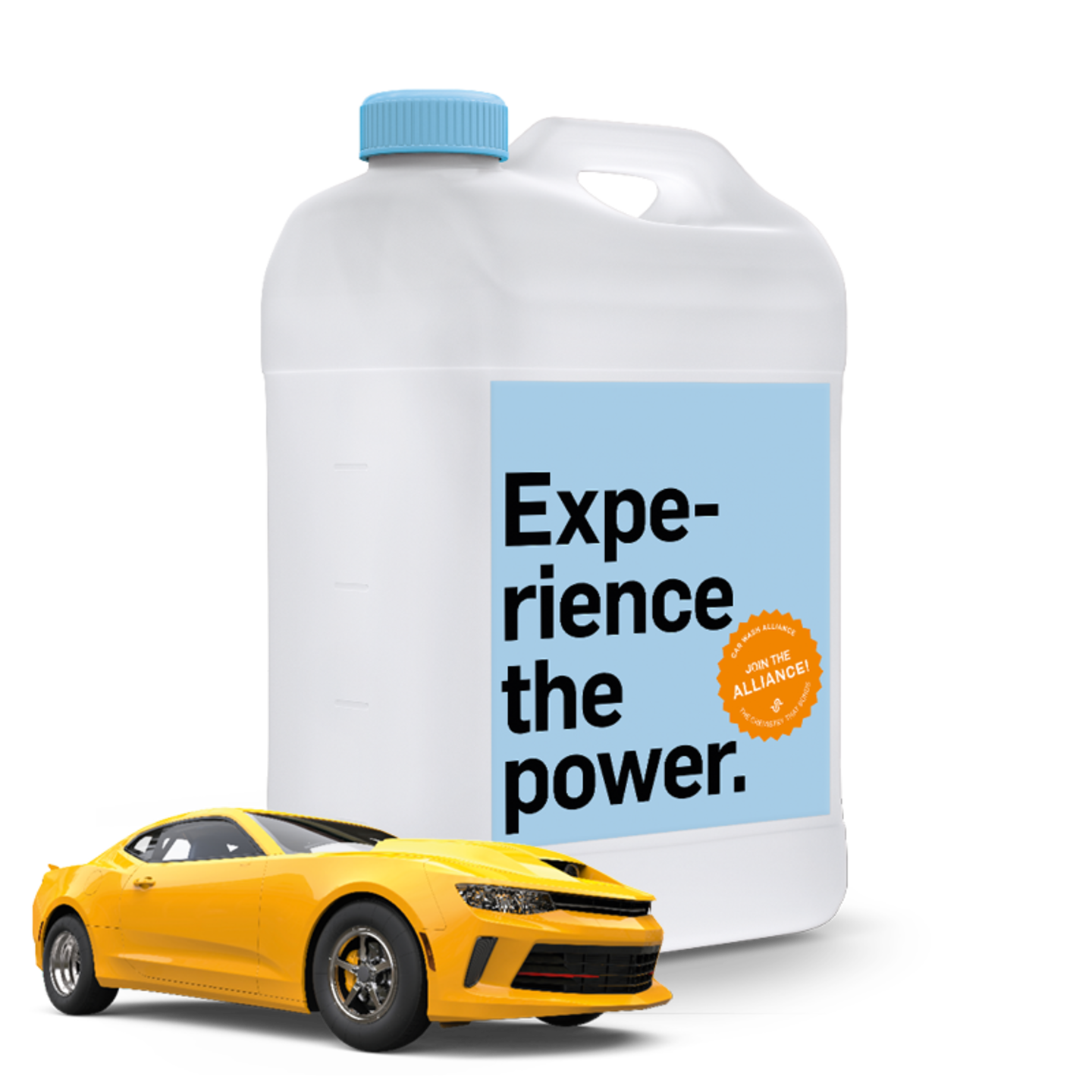 A car wash chemicals container from Car Wash Alliance