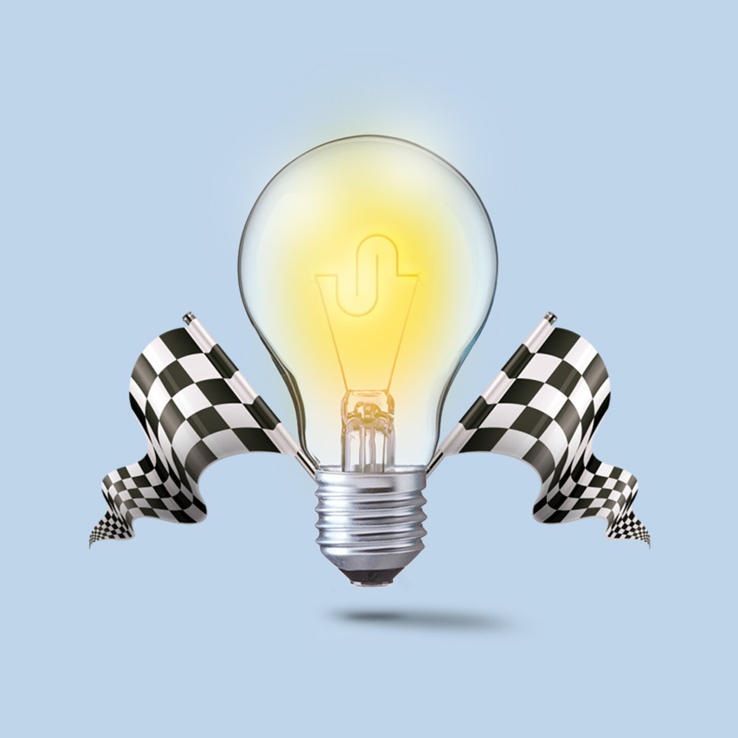 A brightly shining light bulb